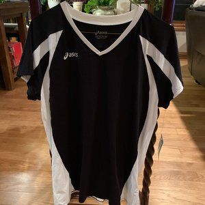 Brand New Asics Black and White Domain Jersey - Size 2XL